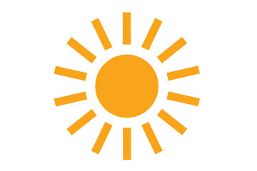 シンプルで使いやすいオレンジ色の太陽のアイコン