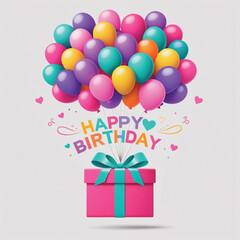 gift box with balloons