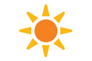 シンプルで使いやすいオレンジ色の太陽のアイコン