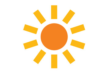 シンプルで使いやすいオレンジ色の太陽のアイコン
