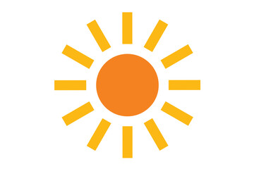 シンプルで使いやすいオレンジ色の太陽のアイコン