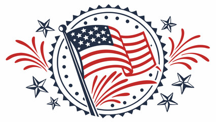 Obraz premium Patriotic American Flag Fireworks A Generated AI Design