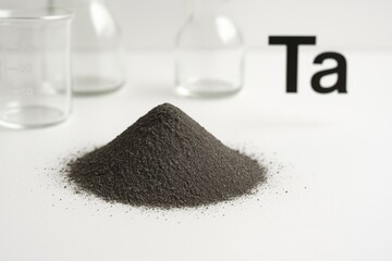 Macro Shot of Tantalum Powder Sample for High-Tech Applications