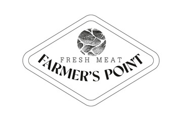 Meat store retail logo template