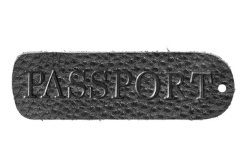 Leather tag isolated