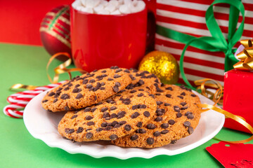 Traditional Christmas american chocolate chip cookies
