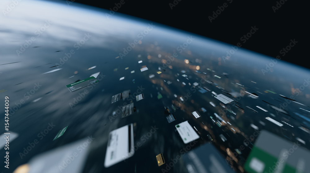 Poster digital data flow: a dynamic perspective showcases the constant movement of data packets across a di