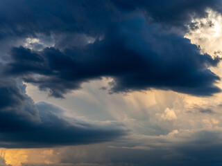 dramatic dark thunder sky