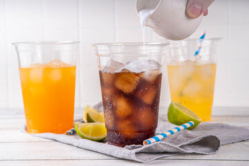 Dirty soda, soda and creamer alcohol free mocktail