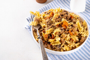 Easy homemade pasta with minced meat