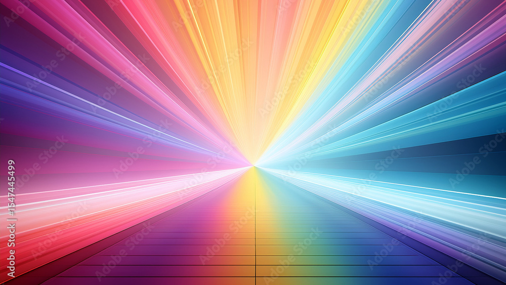 Poster colorful light rays creating a vibrant abstract background