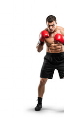 Pro Boxer in Red Gloves - Heavyweight Power