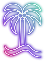 Neon Beach Coconut Tree