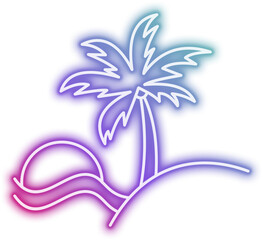 Neon Beach Coconut Tree