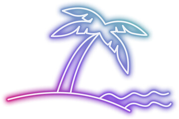 Neon Beach Coconut Tree