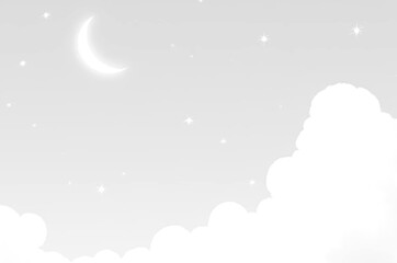 Naklejka premium clouds and moon