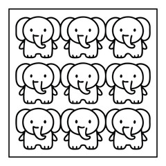 Fototapeta premium Elephants Line Images