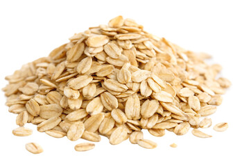 pile-of-raw-oats isolated on white background png, ai generated