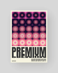 Retro-futuristic and abstract poster design. Geometric glass refraction and distortion gradient