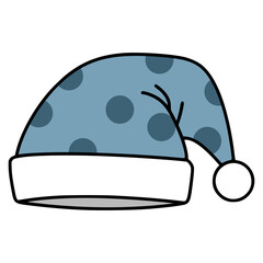 dotted pattern sleeping hat comfortable flat color vector illustration template design