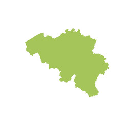 Map of Belgium, sign silhouette. World Map Globe. Vector Illustration isolated on transparent background. Europe continent.