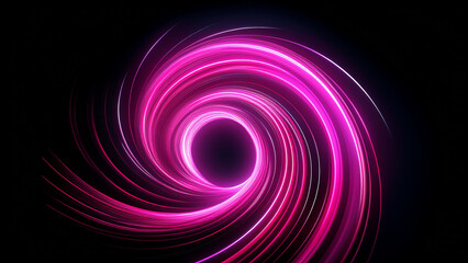 Abstract pink light swirl on a black background