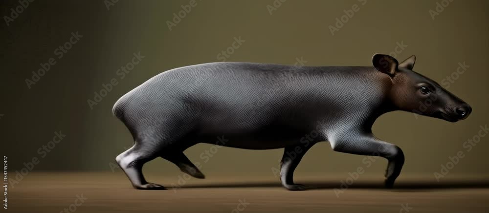 Poster stylized armadillo in motion: animated glowing effect with dynamic running stance