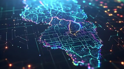 Obraz premium Global Network Connection Map, world, technology, digital, data, internet