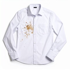 Stain on White Shirt Coffee Spill Cleaning Concept.
