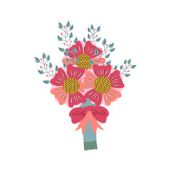 red flower bouquet Wedding Element