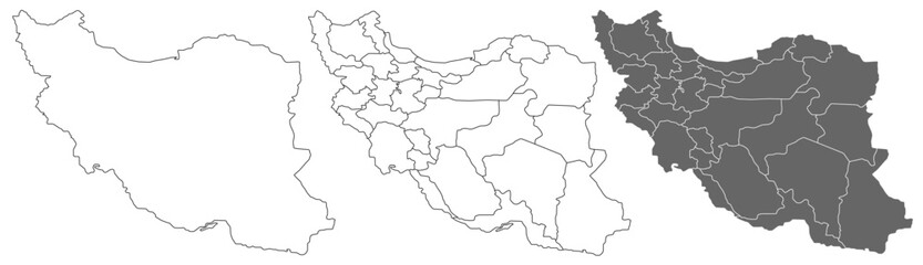 Fototapeta premium Iran map – vector illustration of provinces and political borders
