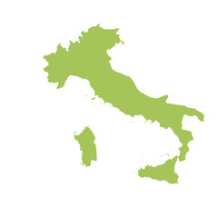 Fototapeta premium Map of Italy, sign silhouette. World Map Globe. Vector Illustration isolated on white background. Europe continent.