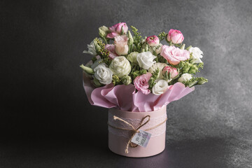 Beautiful flower arrangement in pink and white colors for a special occasion