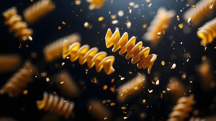 Fusilli Pasta in Motion, food, cooking, italian food, ingredient, cuisine