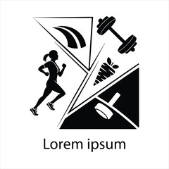  Flat design fitness logo template