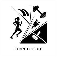  Flat design fitness logo template