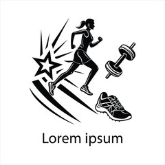  Flat design fitness logo template