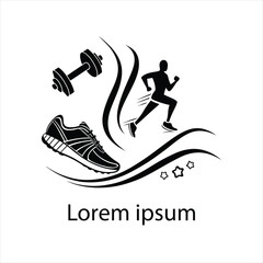  Flat design fitness logo template