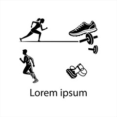  Flat design fitness logo template