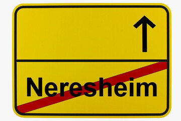Illustration eines Ortsausgangsschildes von Neresheim in Baden-Württemberg	