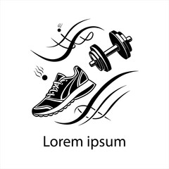  Flat design fitness logo template