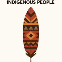 International Day of the World's Indigenous People, indigenous vector, feather icon, tribal pattern vector, cultural heritage symbol, EPS indigenous design, native culture icon, flat feather illustrat