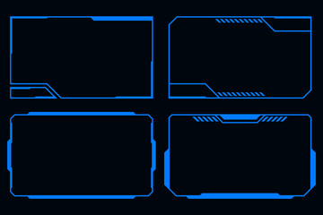 HUD screen futuristic digital interface contol panel blue frame technology