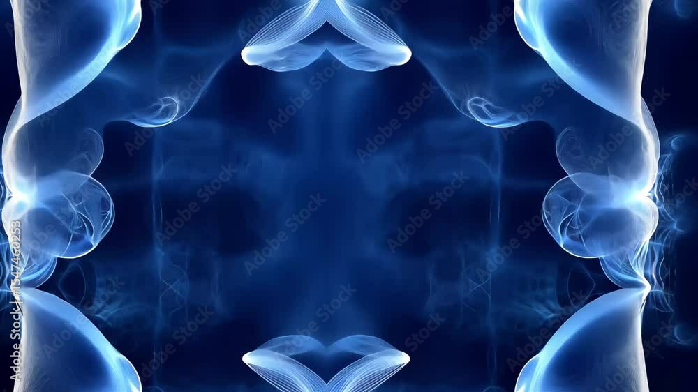 Poster blue lines create dynamic abstract patterns in a computer generated rendering, frame of blue lines 3