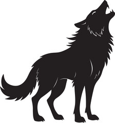 Howling wolf silhouette vector art