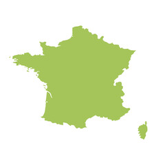 Map of France, sign silhouette. World Map Globe. Vector Illustration isolated on white background. Europe continent.