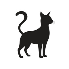 Cat silhouette on a white background