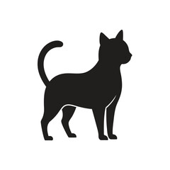 Cat silhouette on a white background