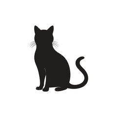 Cat silhouette on a white background