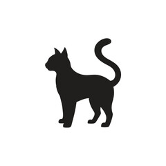 Cat silhouette on a white background